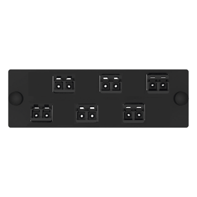 PANDUIT - Placa Acopladora de Fibra Óptica / 12 Fibras LC Duplex / OM3-OM4 / Alta Densidad / Color Negro