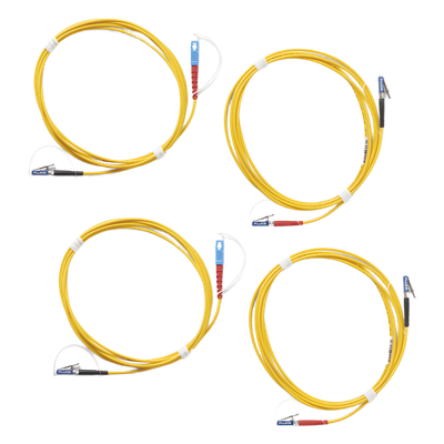 FLUKE NETWORKS - Kit de Cables de Referencia de Comprobación Monomodo / Conectores LC Metálicos / 2 SC/LC y 2 LC/LC / 2 Metros (6.56 Pies)