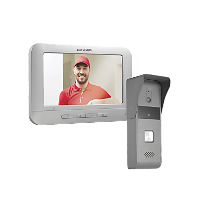 HIKVISION - Kit de Videoportero Analógico con Pantalla LCD a Color de 7" / Frente de Calle para Exterior IP65 / Salida de Relevador