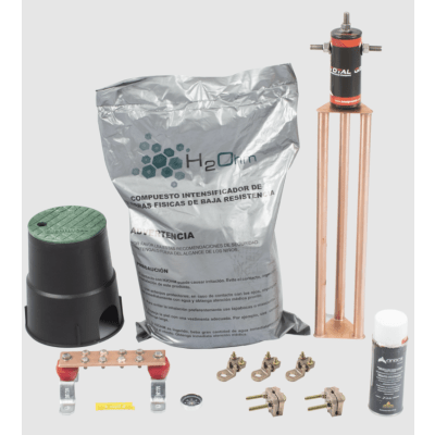 TOTAL GROUND - Kit de tierra física modelo TG30AB con Electrodo Magnetoactivo, capacidad: 30 AMP
