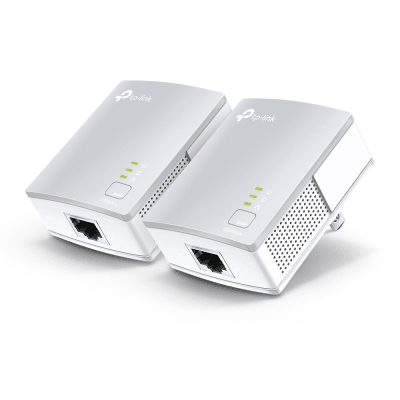 TP-LINK - Kit Adaptador Powerline Ethernet, tecnologia HomePlug AV, 500Mbps, Plug and Play, hasta 300 M dentro de casa, 1 Puerto 10/100 Mbps y tamaño ultra compacto