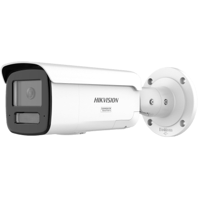 HIKVISION - [Dual Light + ColorVu 3.0 + HikAI] Bala IP 4 Megapixel / Lente 4 mm / 60 mts IR + Luz Blanca / Exterior IP67 / Estrobo Azul y Rojo / WDR 130 dB / ACUSENSE 3.0 / Metal / NEMA 4X / ACUSEARCH