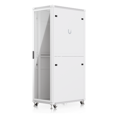 UBIQUITI - Gabinete Rack de Piso / 42U / 600 x 1000 mm (23.6 x 39.4') / Carga 800 kg (1763.7 lb) / Ventiladores con Sensor Térmico / Puerta Vidrio Templado / Ruedas Bloqueables