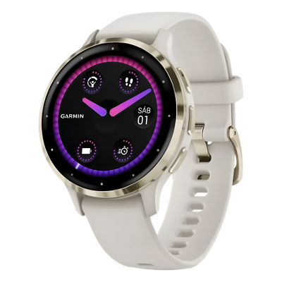 GARMIN - Smartwatch / Pantalla AMOLED 1.2" / Batería 10 Días / GPS + GLONASS + Galileo / Monitor Cardíaco / Resistencia Agua 5 ATM / Almacenamiento 8 GB
