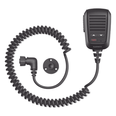 GARMIN - Micrófono de Mano VHF / Conector 12 Pines / Navegación de Canales / Acceso Emergencia 16/9 / Diseño Ergonómico