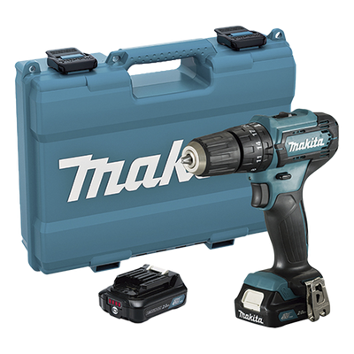MAKITA - Taladro Combinado / 12V CXT / 2 Velocidades 0-1700/450 RPM / Portabrocas 1.5-13 mm / 2 Baterías 2.0Ah / Cargador Rápido / Maletín