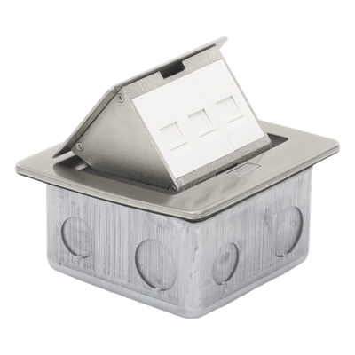 THORSMAN - Mini Caja de Piso Rectangular / 12.4 x 12 x 7.2 cm / Acero Inoxidable 304 / 3 Puertos Keystone / 0.828 kg