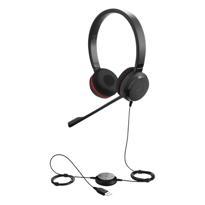 JABRA - Auricular Profesional UC / Conectividad Dual USB y 3.5 mm / Micrófono con Cancelación de Ruido / Controlador en Cable con LED / Plug and Play