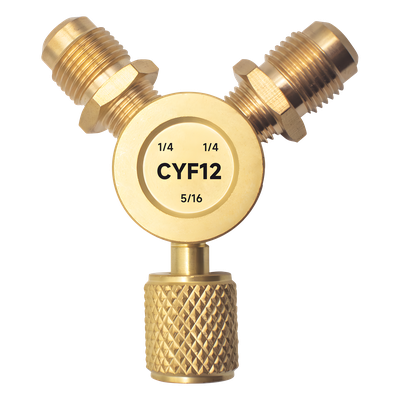 EPCOM - Conector Y para Refrigeración / 2 Entradas 1/4" Macho Flare / 1 Salida 5/16" Hembra Flare / Recuperación y Evacuación / 0.18 kg