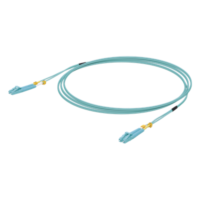 UBIQUITI - Jumper de Fibra Óptica Multimodo / LC-LC Duplex / 10 Gbps / 50/125 OM3 / 3 Metros (9.84 Pies) / Color Aqua