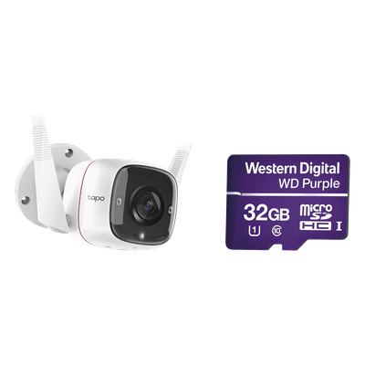 TP-LINK - Kit de Cámara IP Wi-Fi / 2 Megapixel / Full HD 1080p / Audio Bidireccional / Detección de Movimiento / Micro SD 32 GB