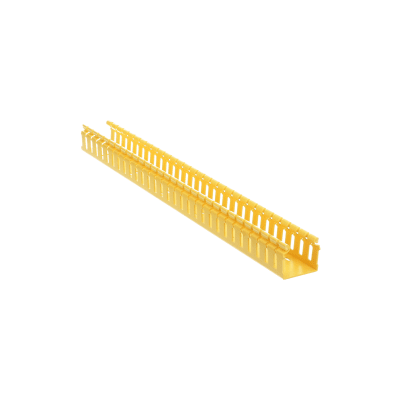 PANDUIT - Canaleta Ranurada de PVC sin Tapa, Tipo H (Tapa Abisagrada), 2 in de Ancho, 2 in de Alto y 3048 mm de Largo, Color Amarillo