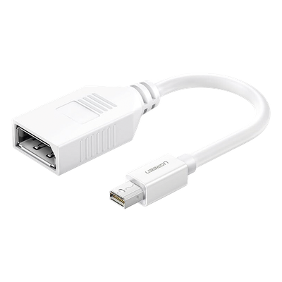 UGREEN - Adaptador Mini DisplayPort Macho a DisplayPort Hembra / Thunderbolt 2 / DP 1.2 / 4K@60Hz / 15 cm (0.49 ft) / Blanco