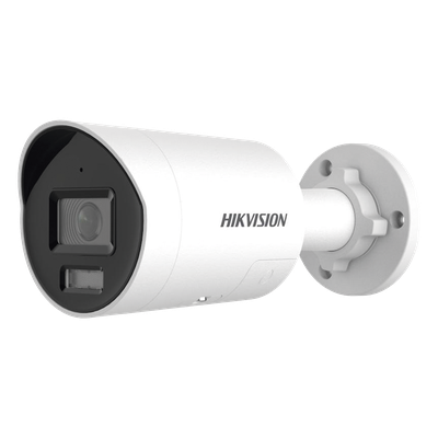 HIKVISION - Bala IP / 8 Megapixel / Lente 2.8 mm / 40 m IR + Luz Blanca / 131 ft / Audio 2 Vías / IP67 NEMA 4X / WDR 130 dB / ColorVu 3.0 / AcuSense 3.0