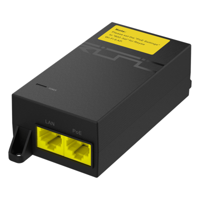 RUIJIE - Inyector PoE Pasivo / Gigabit 1G / 52 V / 30 W / Protección 2000 A / RJ45 Blindado