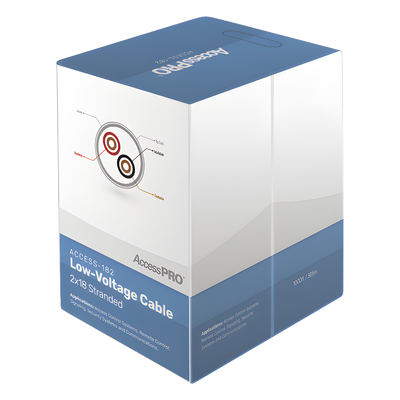 ACCESSPRO - Bobina de cable / 2 conductores / Calibre 18 AWG / FRPVC / 1000 pies / Control de acceso