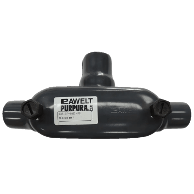 RAWELT - Caja Oval tipo T con Recubrimiento Exterior de PVC de 1/2" (12.7 mm).