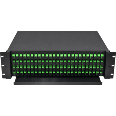 LINKEDPRO BY EPCOM - ODF de Fibra Óptica / 144 Empalmes / Acopladores SC/APC y Pigtails / Rack 19 / 4 UR