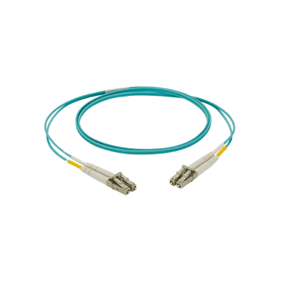 PANDUIT - Jumper de Fibra Optica Multimodo 50/125 OM4, LC-LC Duplex, LSZH, Color Aqua, 2 Metros