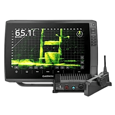 GARMIN - Plotter de Navegación GPS con Sonda Integrada / Pantalla Táctil IPS 12.1" WXGA / Receptor Multiconstelación 10 Hz / Sonda CHIRP 600W con ClearVü y SideVü / Compatibilidad AIS, DSC, LiveScope y Panoptix / IPX7 / 2.5A a 12V