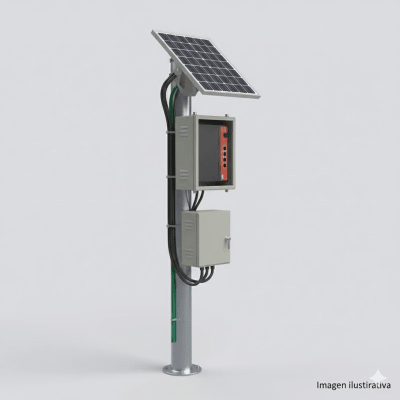 EPCOM POWERLINE - Kit Solar Witek de 28 W con 5 Puertos PoE 802.3 af y PoE Pasivo 24 V para alimentar Camaras IP y un Enlace Punto a Punto en 24 Vcc