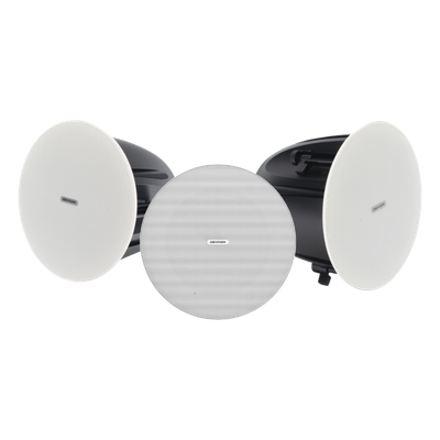 HIKVISION - Kit de Voceo IP / Altavoz Principal PoE + 2 Bocinas Secundarias / 10 Watts / Bluetooth / Hik-Connect / 24 VCD o PoE 802.3at