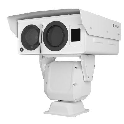 HIKVISION - PTZ Punta de Poste IP Dual / Lente Térmico 100 mm (640 X 512) / Lente Óptico 56X Zoom (4 MP) / 800 mts IR Laser / 36 VCC / IP66 / Recubrimiento Anticorrosivo
