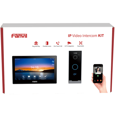 FANVIL - Kit Videoportero IP Fanvil VIK-01, Estación Interior SIP i504W + Frente de Calle i60, Llamadas HD, Desbloqueo Remoto, App Fanvil Link, Wi-Fi 2.4G/5G, PoE
