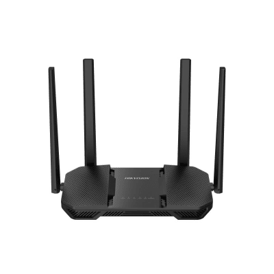 HIKVISION - Router Inalámbrico WISP / Hasta 1200 Mbps / Doble Banda AC (2.4 GHz y 5 GHz) / 4 Puertos 10/100 Mbps /  4 Antenas Omnidireccional de 5 dBi / Interior