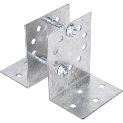 SFIRE - Base Multiposición para Poste de Cerco / Acero Galvanizado Cal. 12 / Ajuste 36° / Diámetro 1" / Instalación en Concreto / 0.36 kg