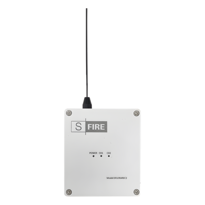 SFIRE - Receptor Inalámbrico / Alcance 2500 m (8202.1 ft) / 2 Salidas de Relevador Tipo C / Frecuencia 433.92 MHz / Contacto Seco para Panel de Alarma