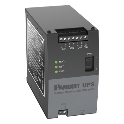 PANDUIT - UPS Industrial / 100 Watts / 24 Vcd / Ultracondensadores / Riel DIN / -40 a 60 °C (-40 a 140 °F)