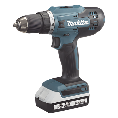 MAKITA - Taladro Inalámbrico / Motor Sin Escobillas / 18V / 1,700 RPM / 40 N.m / Broquero 1/2" (13mm) / 2 Baterías 1.5Ah / Cargador / 221mm (8.7")