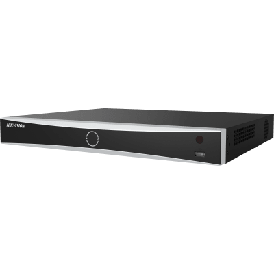 HIKVISION - [AcuSeek] NVR 32 Megapixel (8K) / 16 Canales IP / 16 Puertos PoE+ / ACUSENSE / Reconocimiento Facial  / 2 Bahías de Disco Duro / HDMI en 4K / Alarmas I/O