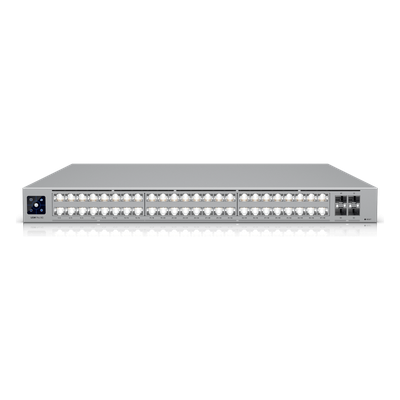UBIQUITI - Switch Administrable / 48 Puertos / 32 × 10 GbE + 16 × 2.5 GbE / 4 × SFP28 25G / Capa 3 / 920 Gbps / Etherlighting™ / 1U Rack