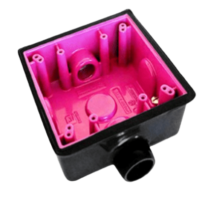 RAWELT - Caja Cuadrada de 3/4" / Con Recubrimiento exterior de PVC e Interior Purpura.