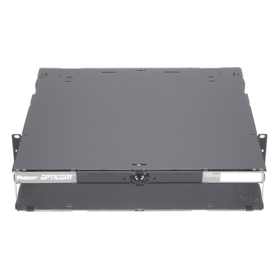PANDUIT - Panel de Distribución de Fibra Óptica / 2 UR / 192 Fibras / 8 Placas FAP o FMP / Bandeja Deslizable e Inclinable / Rack 19"