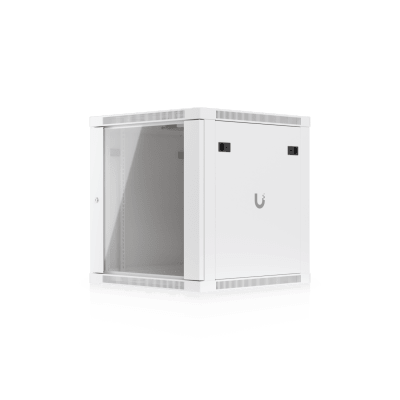 UBIQUITI - UACC Rack Cabinet 12U (598 x 600 mm) - Gabinete Cerrado para Montaje en Pared con Puerta Frontal de Vidrio Templado, Totalmente Ensamblado con Ventiladores Integrados y Paneles Removibles