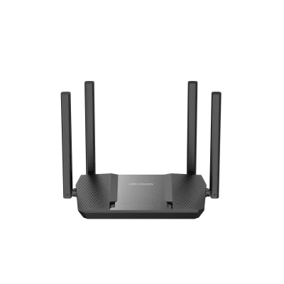 HIKVISION - Router Inalámbrico WISP / Hasta 1200 Mbps / Doble Banda AC (2.4 GHz y 5 GHz) / 4 Puertos 10/100 Mbps /  4 Antenas Omnidireccional de 5 dBi / Interior