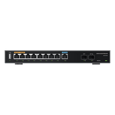 GRANDSTREAM - Router Gigabit VPN / Balanceador de cargas / 60,000 sesiones NAT / 9 puertos RJ45 Gigabit + 2 puertos SFP / PoE entrada y salida / Compatible con GWN Cloud