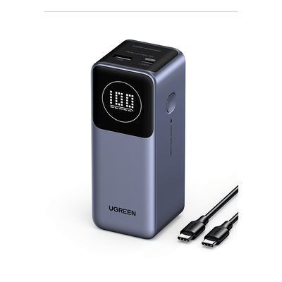 UGREEN - Power Bank / 12000 mAh / 100 W Max / 2 Salidas / USB-C PD 3.0 / USB-A QC 3.0 / Pantalla Inteligente