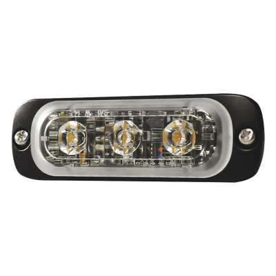 SIGNALPRO - Luz Auxiliar LED / 3 LEDs Ámbar / Multivoltaje 12~24 VCD / 12 Patrones de Destello / IPX8 / SAE J595 Clase 1