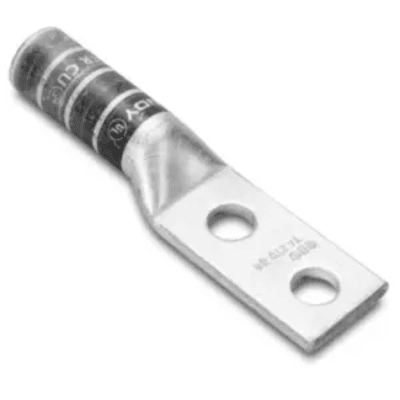 HUBBELL - Terminal de Compresión de Doble Ojillo para Calibre 1/0 AWG y Tornillo de 1/4" con Espaciamiento de 5/8".