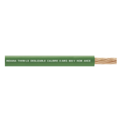 INDIANA - Cable Eléctrico / 6 AWG / 1 Conductor / Cobre / THW-LS / 19 Hilos / Verde / 300 m / 984 pies