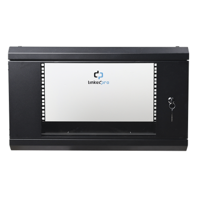 LINKEDPRO - Gabinete de Pared 6U / 19in / 455 mm Profundidad / Cristal Templado / 80 kg Carga / 1.49 x 1.16 x 1.49 pies