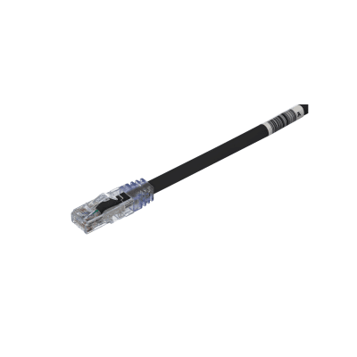 PANDUIT - Cable de Parcheo UTP, Cat6A, 24 AWG, CM, Color Negro, 0.3 Metros (1 Pie)
