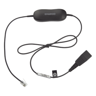 JABRA - Cable Adaptador de Auricular / Conector QD a RJ-9 / 8 Configuraciones / Amplificación de Micrófono / 80 cm (2.6 ft) o 200 cm (6.6 ft)