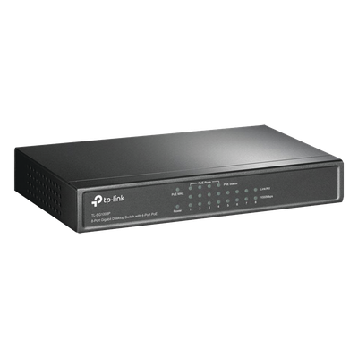 TP-LINK - Switch PoE+ no administrable / 8 puertos Gigabit / 4 puertos PoE+ 802.3af/at / 55W total / Sin ventilador / Escritorio