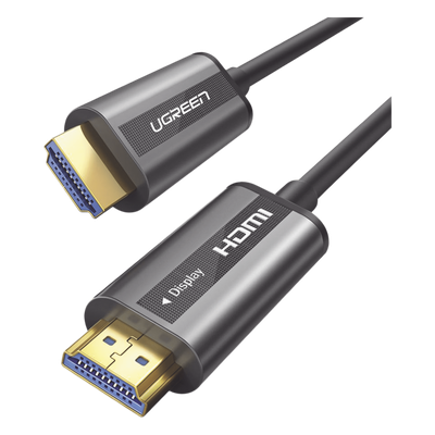 UGREEN - Cable HDMI de 30 Metros (98.43 Pies) por Fibra Óptica 4K@60Hz | Fibra de 4 Núcleos + Cobre EstaÑado de 7 Núcleos | Compatible con HDMI 2.0 | Alta Velocidad 18 Gbps | 3D | HDR | Carcasa de Zinc | Premium | 2 AÑos de GarantÍa