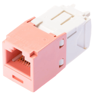 PANDUIT - Conector Jack RJ45 Estilo TG, Mini-Com, Categoría 6, de 8 Posiciones y 8 Cables, Color Rosa